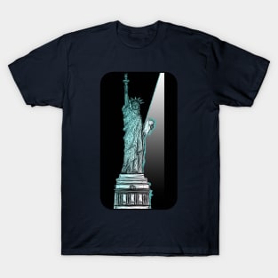 Statue of Liberty Spotlight Wireframe T-Shirt